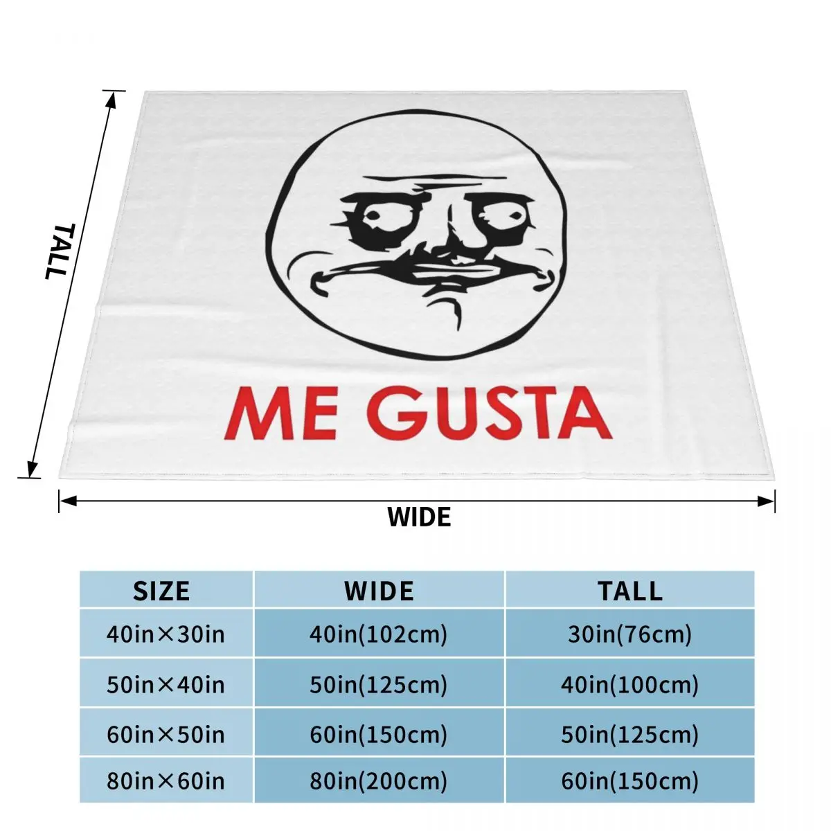 Trollface Meme Me Gusta الفانيلا بطانية خمر رمي بطانية للمنزل فندق أريكة المفرش