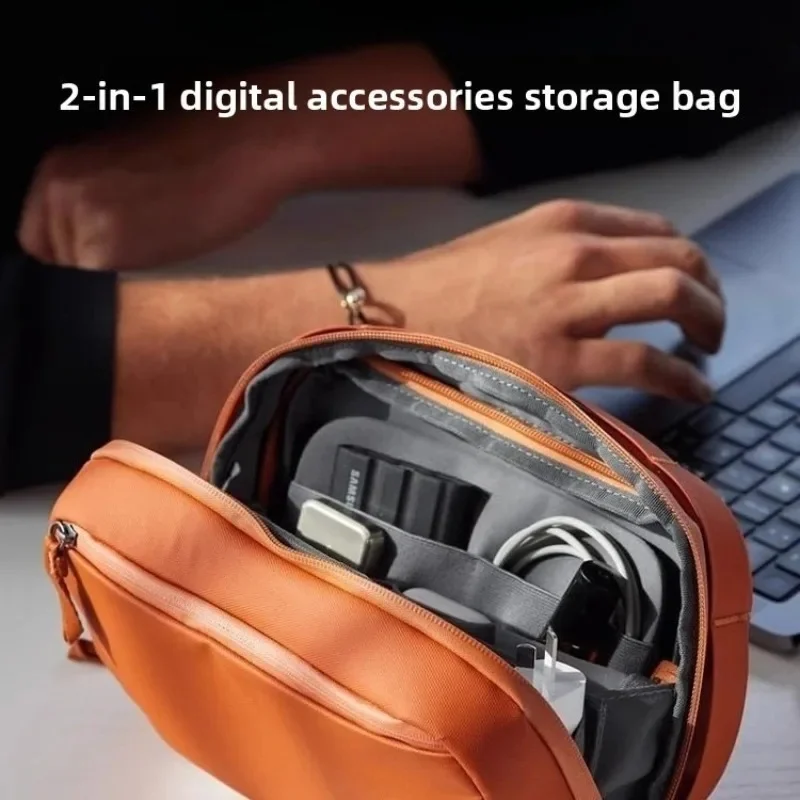 Double Layer Digital Tech Organizer Pouch, Detachable Inner Storage Bag for Cables, Charger, Earphones and Pens JJ5188