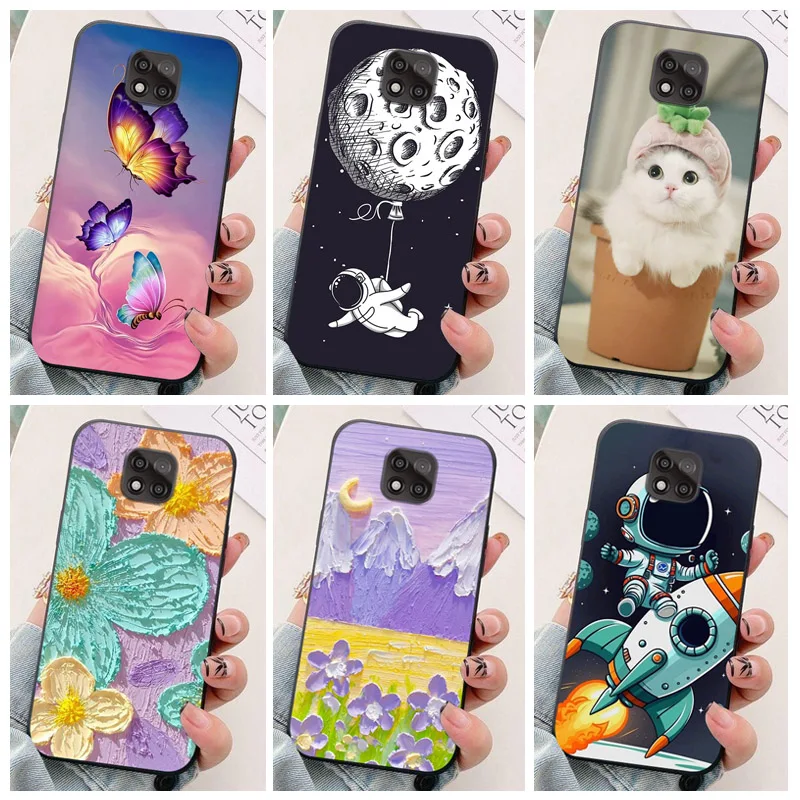 Para moto g power 2021 caso de telefone astronauta silicone câmera proteção capa traseira para motorola moto g power 2021 funda coque