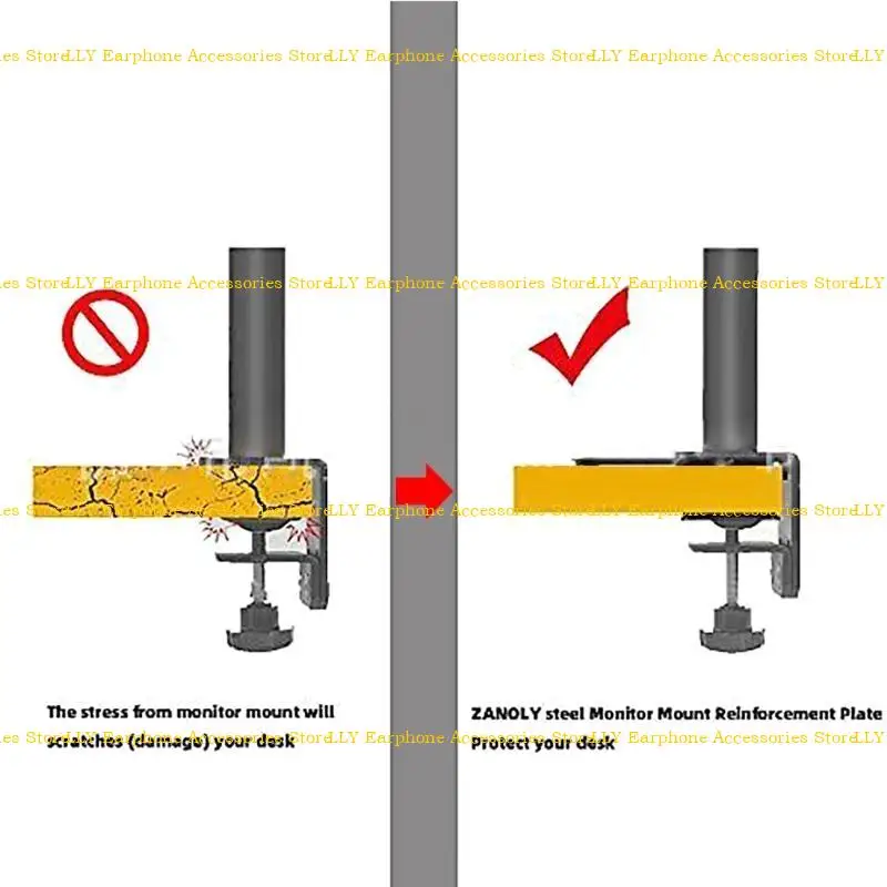 

462E Monitor Mount Reinforcement Plate for Thin, Glass,Fragile Tabletop Monitor Stand