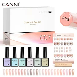 CANNI HEMA FREE Żelowy lakier do paznokci VIP Kit Color Chart Diamond Top Coat 30szt/zestaw 9ml Soak Off UV LED Nail Manicure CC1 do CC7 Kit