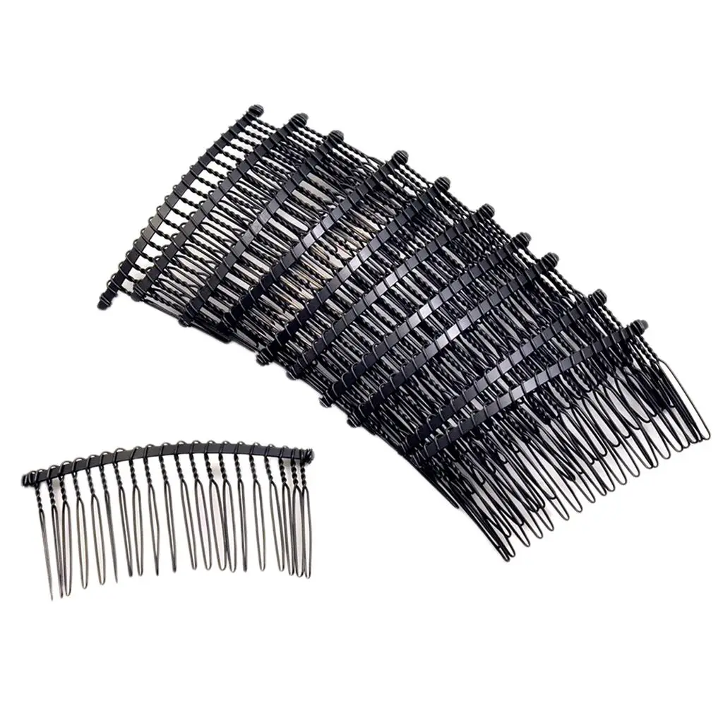 2-6pack 10pcs Metal Hair Comb Slide Side Combs Pin Hair Clips DIY Hair Findings