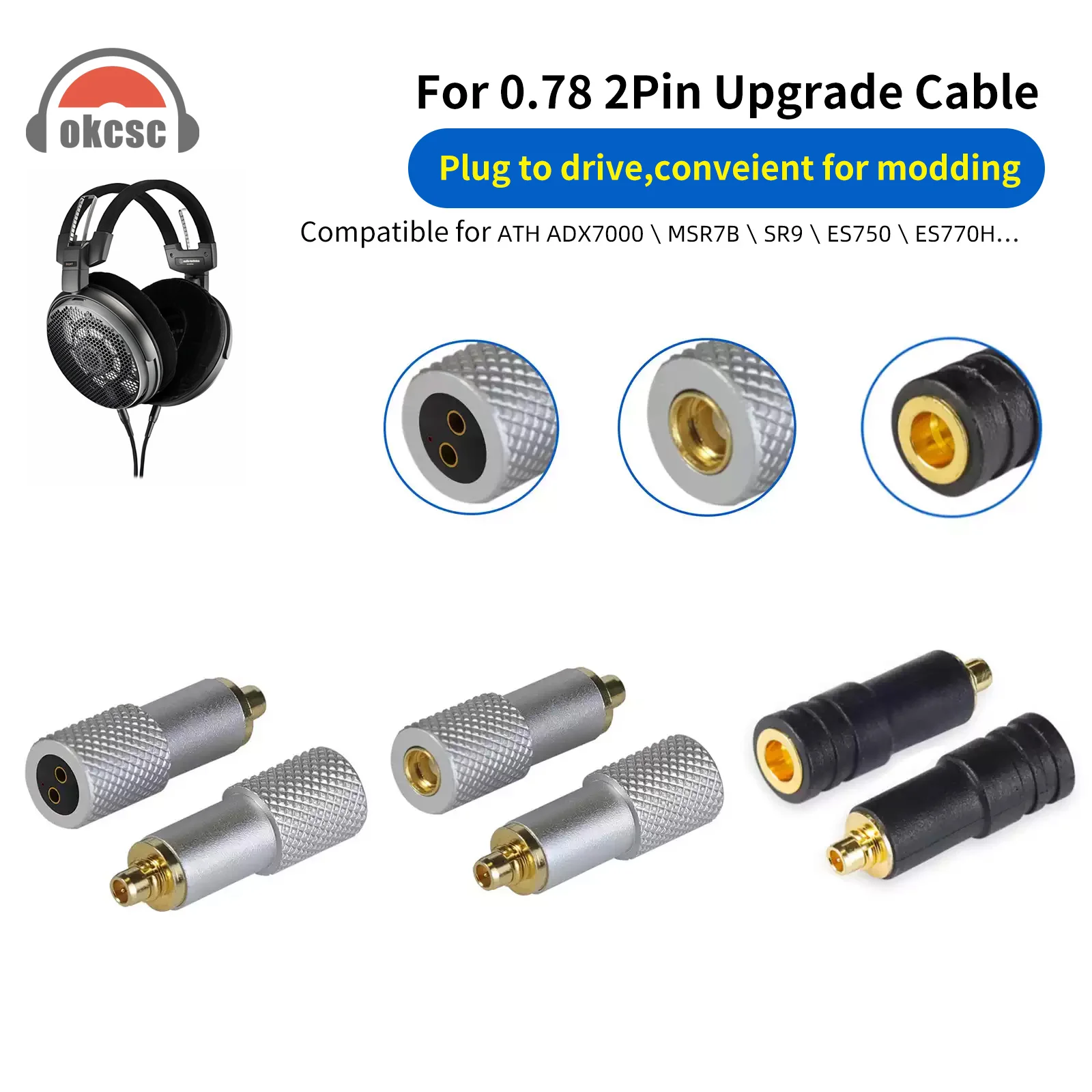 

OKCSC SHURE1840 «папа» на 0,78 мм 2-контактный/MMCX/A2DC «мама» адаптер для наушников для конвертера SHURE SRH1440 SRH1840 SRH1540