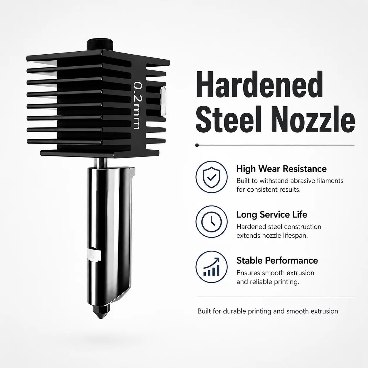 Upgrade 2.0 Gehärtete Stahl-Hotend-Düse Ersatzteile Kompatibel mit Bambu Lab A1 A1 Mini A2L 3D-Drucker – Detail 5