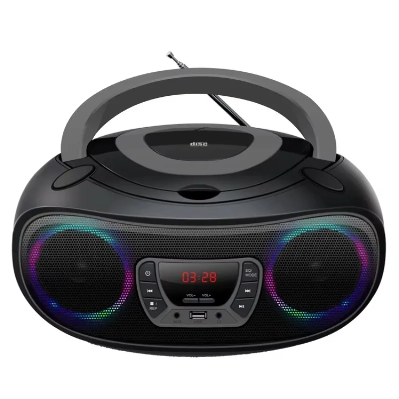 

Hooqu Factory Hot Sale Portable CD Player Boombox With Music System Different Colors For Home Use