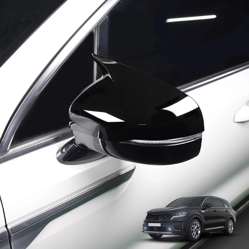 

Для Kia SORENTO LHD RHD 2020-2026 зеркало заднего вида из углеродного волокна блестящий черный внешний модифицированный аксессуар для модификации автомобиля