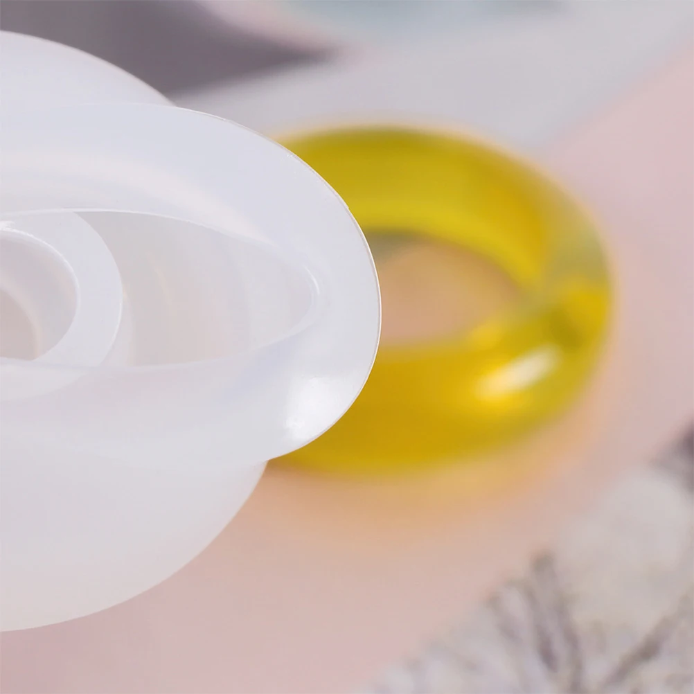 

2PCS Ring Molds Silicone Jewelry Making Epoxy Crystal Drop Pendant DIY White Nonstick Easy Clean Chocolate Fondant