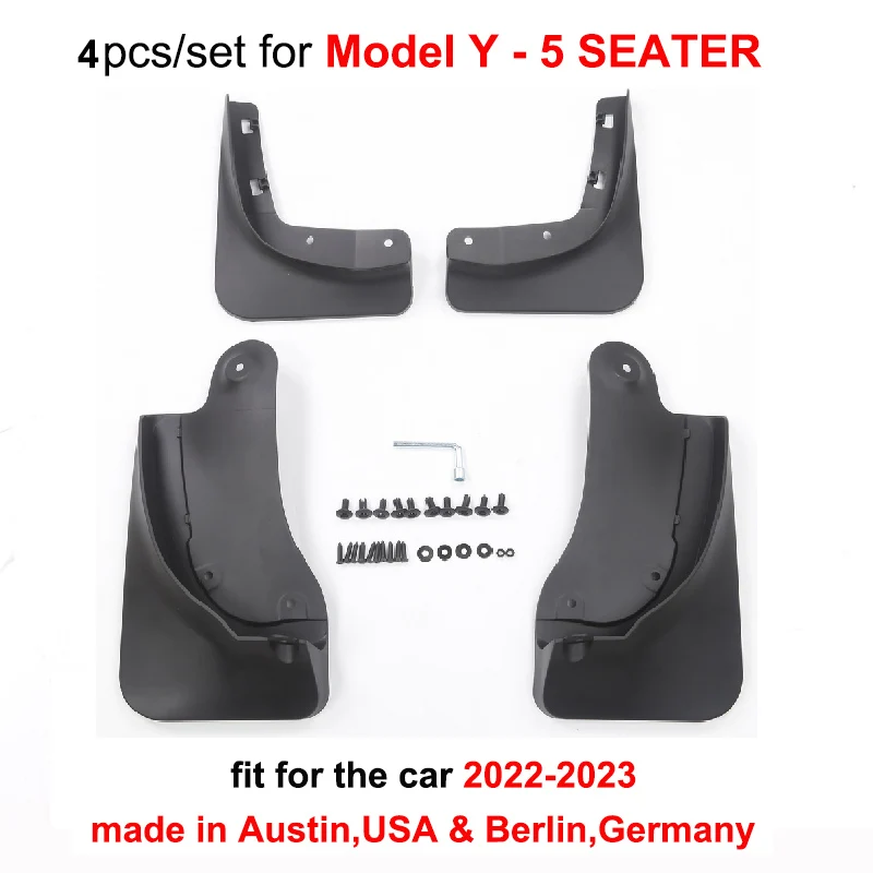 4 pezzi paraspruzzi anteriori posteriori per Tesla Model 3 + Highland Model Y berlino 2024 paraspruzzi modello ufficiale parafango di ricambio per