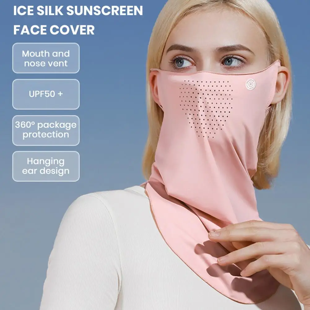 Sun Face Guard Soft Breathable Ear Hanging Design UV proof Face Neck Gaiter Sports Sunscreen Face Shield Защита Лица