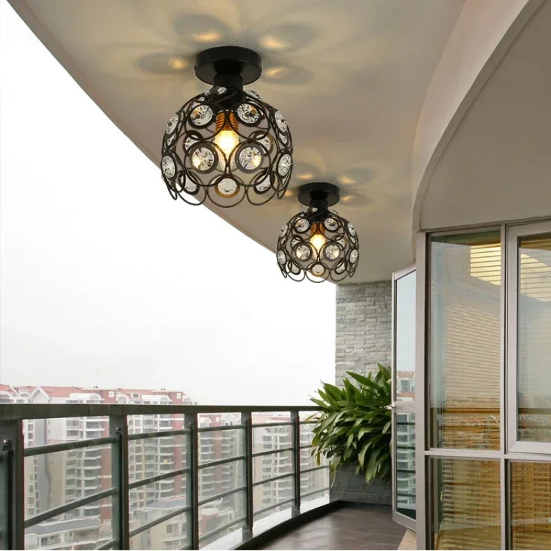 New American Exquisite Corridor Aisle Ceiling Lamp American Clothing Store Cashier Entrance Single Head Crystal Chandelier