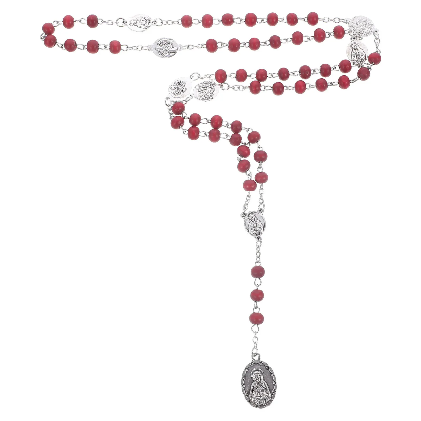 

Rosary Beads Necklace Catholic Prayer Beaded Necklace Religious Jewelry Modern Design for Wedding Party Mother's Day Gift