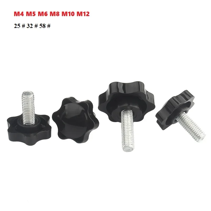 

Plum Blossom Handle Screw Carbon Steel Hexagonal Thread Clamping Handle Bolt Tightening Handle M4 M5 M6 M8 M10 M12