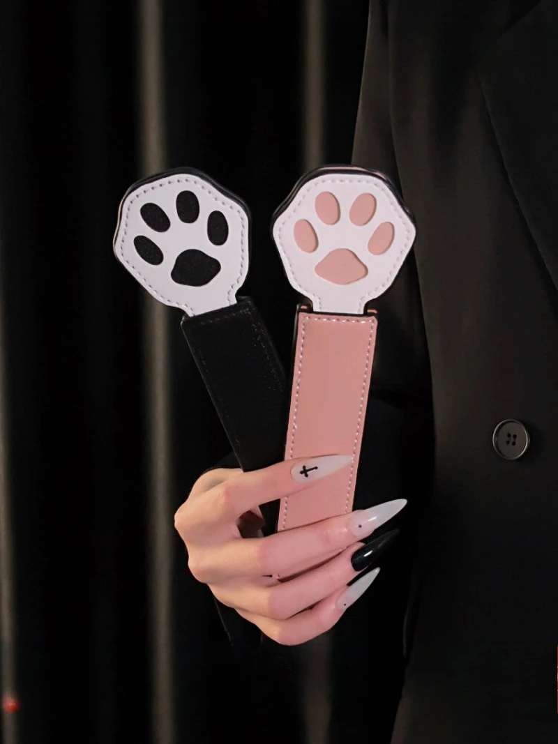 

Двухслойная кожаная ракетка SP с розовой кошачьей лапой, милый забавный реквизит для пар, игривый аксессуар для романтической атмосферы свиданий