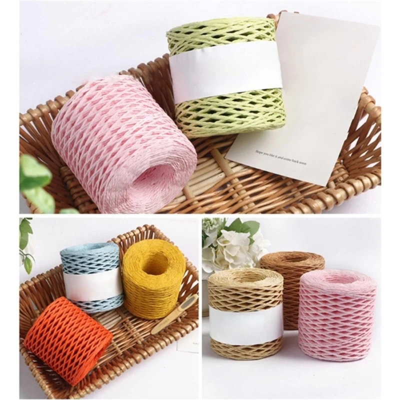 Cotton Raffia Yarn Raffia Straw DIY Yarn Raffia Yarn Colorful Knitting Material