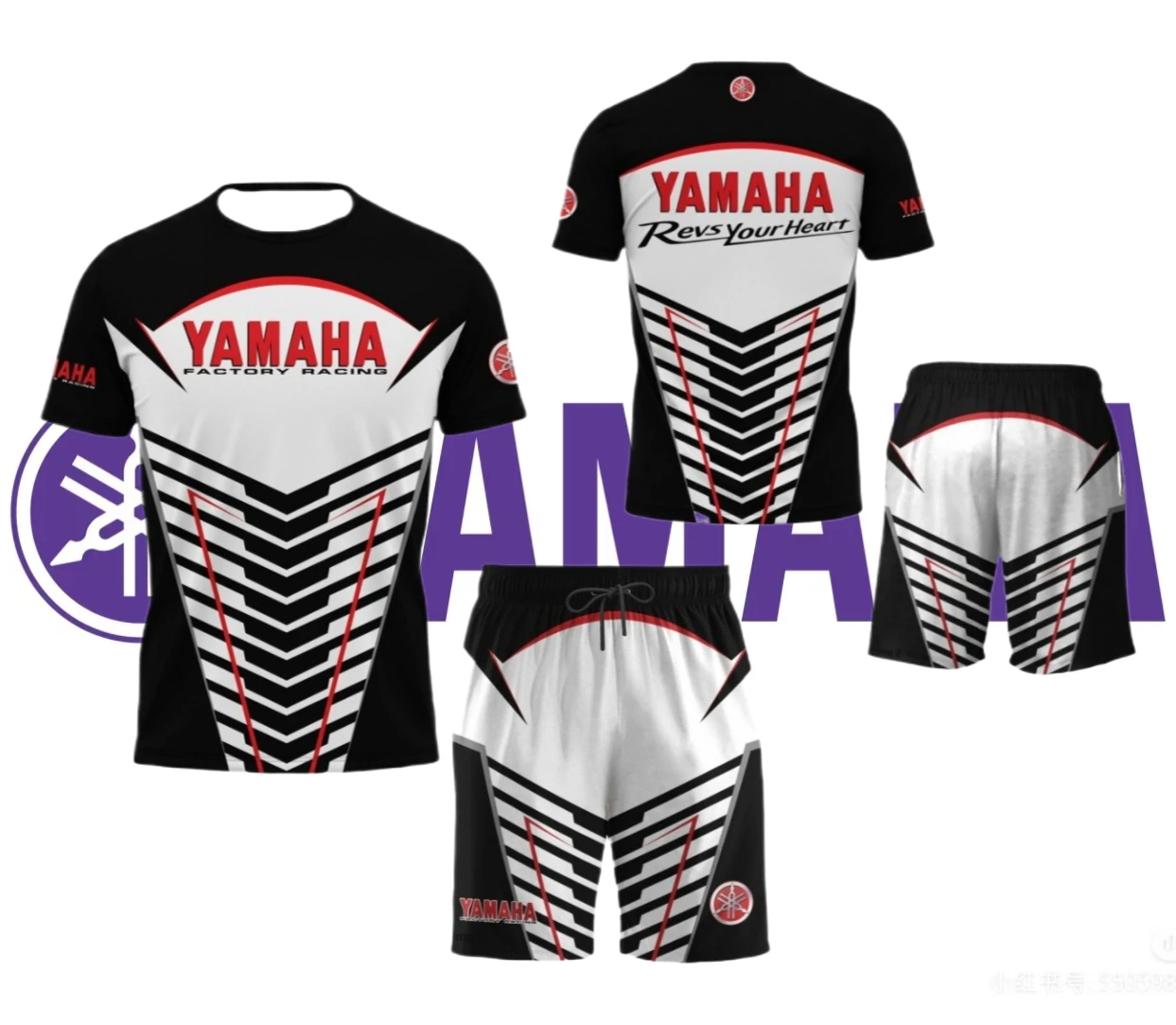 

2025/26 Hit Yamaha Motorcycle Team Uniform Fan Quick Dry Breathable Racing Suit Set Summer T-Shirt Shorts Adult Unisex Moto