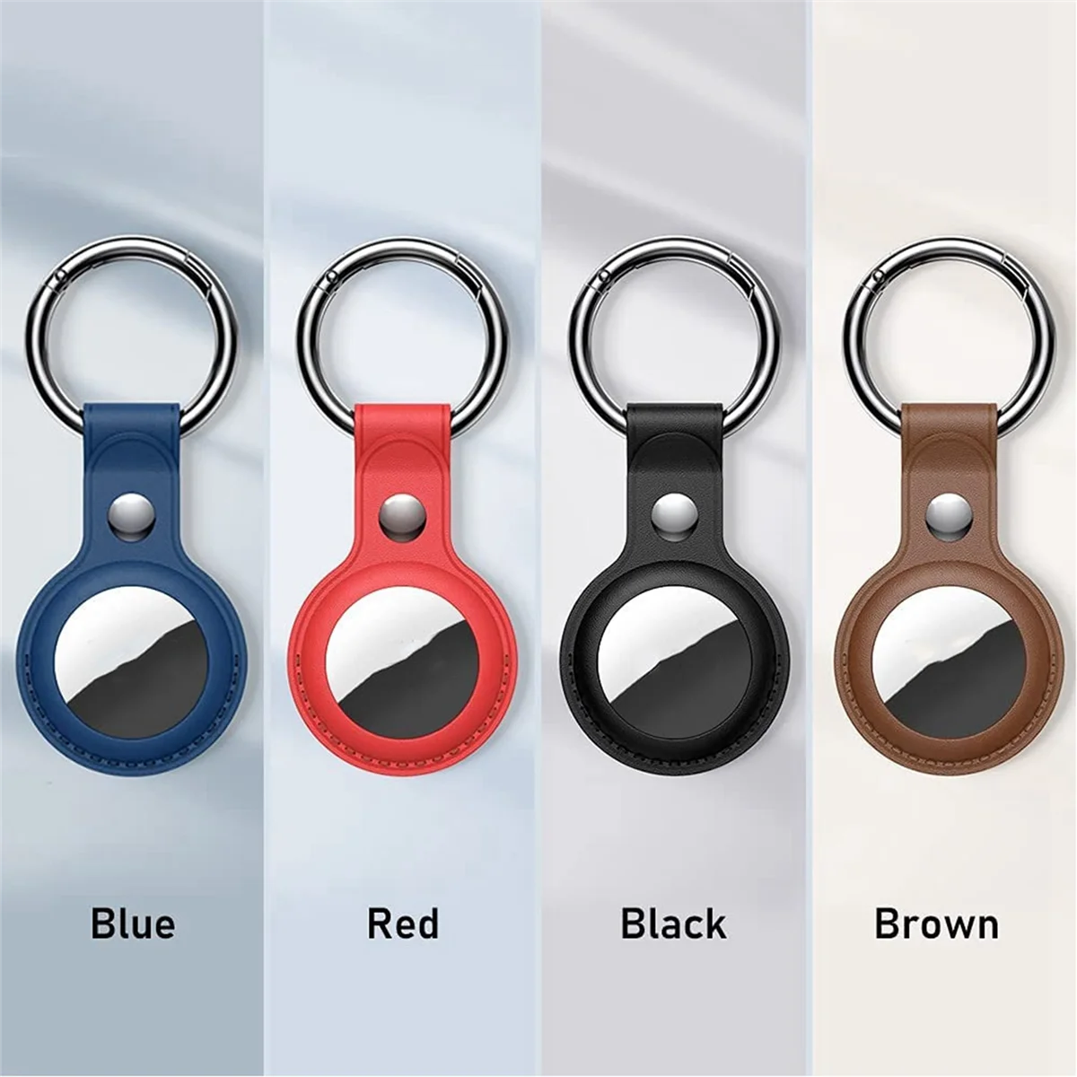 4-Pack Protective Holder for AirTag Case,For Air Tag Case Leather with Keychain, For Air Tag Accessories Portable Case