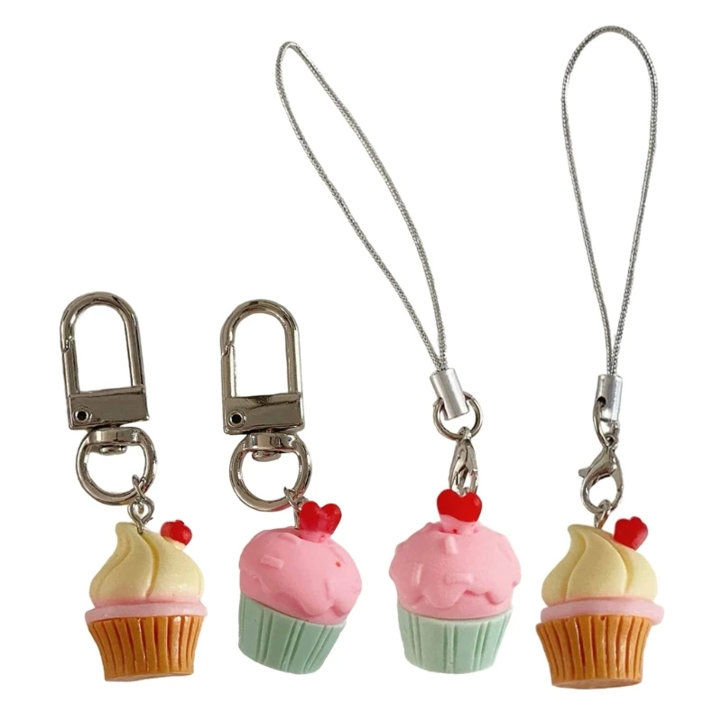 Dessert Cake Keyring Practical Keychain Gift Resin Jewelry for Daily Wear Dropshipping