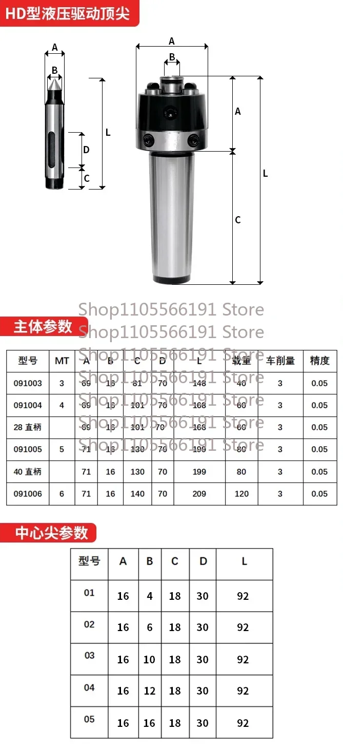 MT3 MT4 MT5 Live Center Set Straight Shank Constant Hydrostarter Face Driver Set CNC Machine Tools