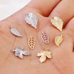 20pcs Stainless Steel Charms Leaf Charms for DIY Jewelry Making Handmade Components Bracelet Findings Jewelry Accessories