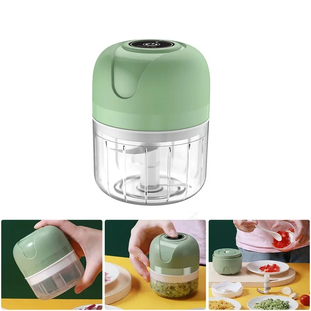 Electric Garlic Masher Portable Chopper Multi Function Meat Grinder Masher Machine Mini Garlic Vegetable Chopper Usb Charging