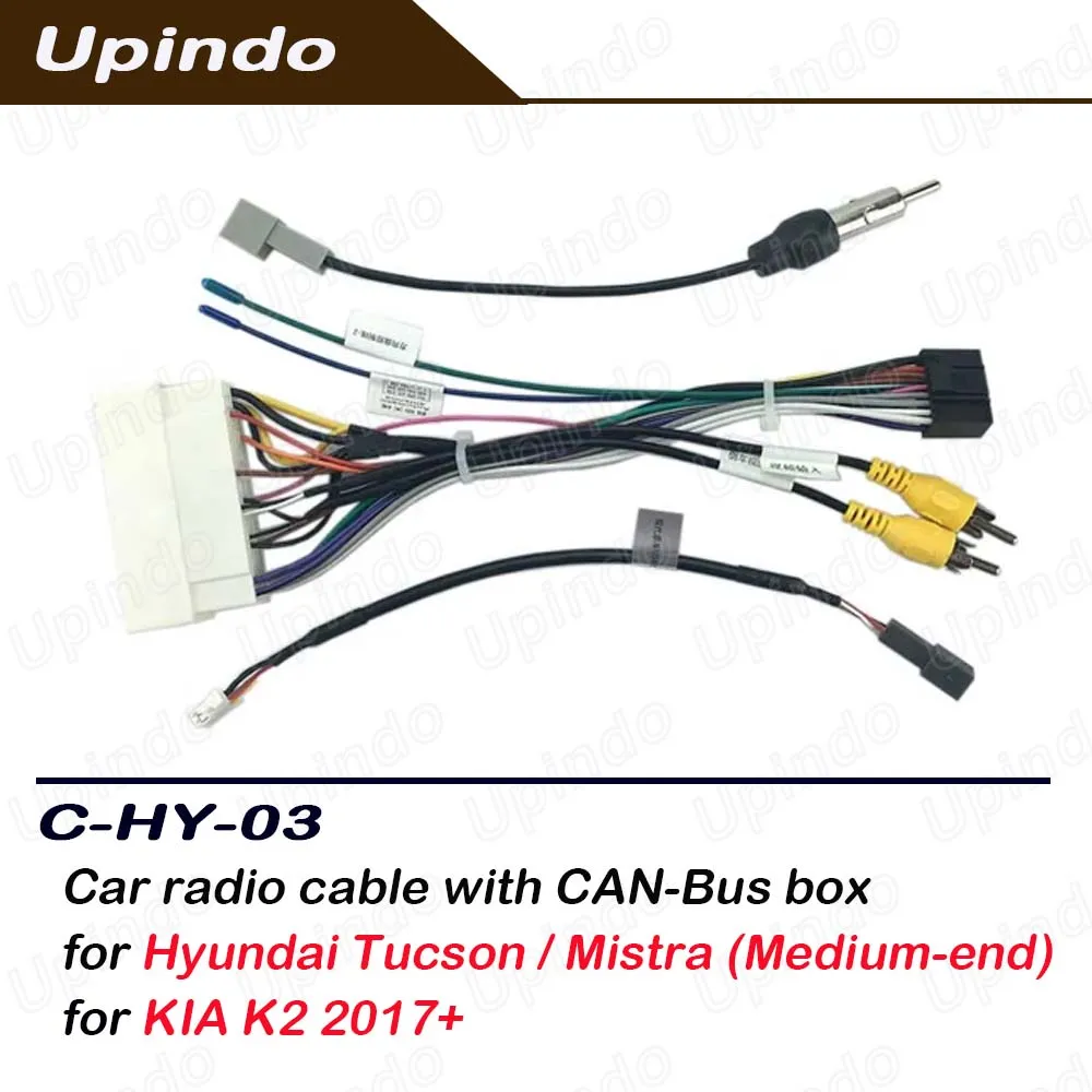 Cable de Radio para Auto, para Hyundai Tucson, Mistra, KIA K2, Arnés de Cableado para Unidad Principal Android, Conector, Enchufe, Plug & Play