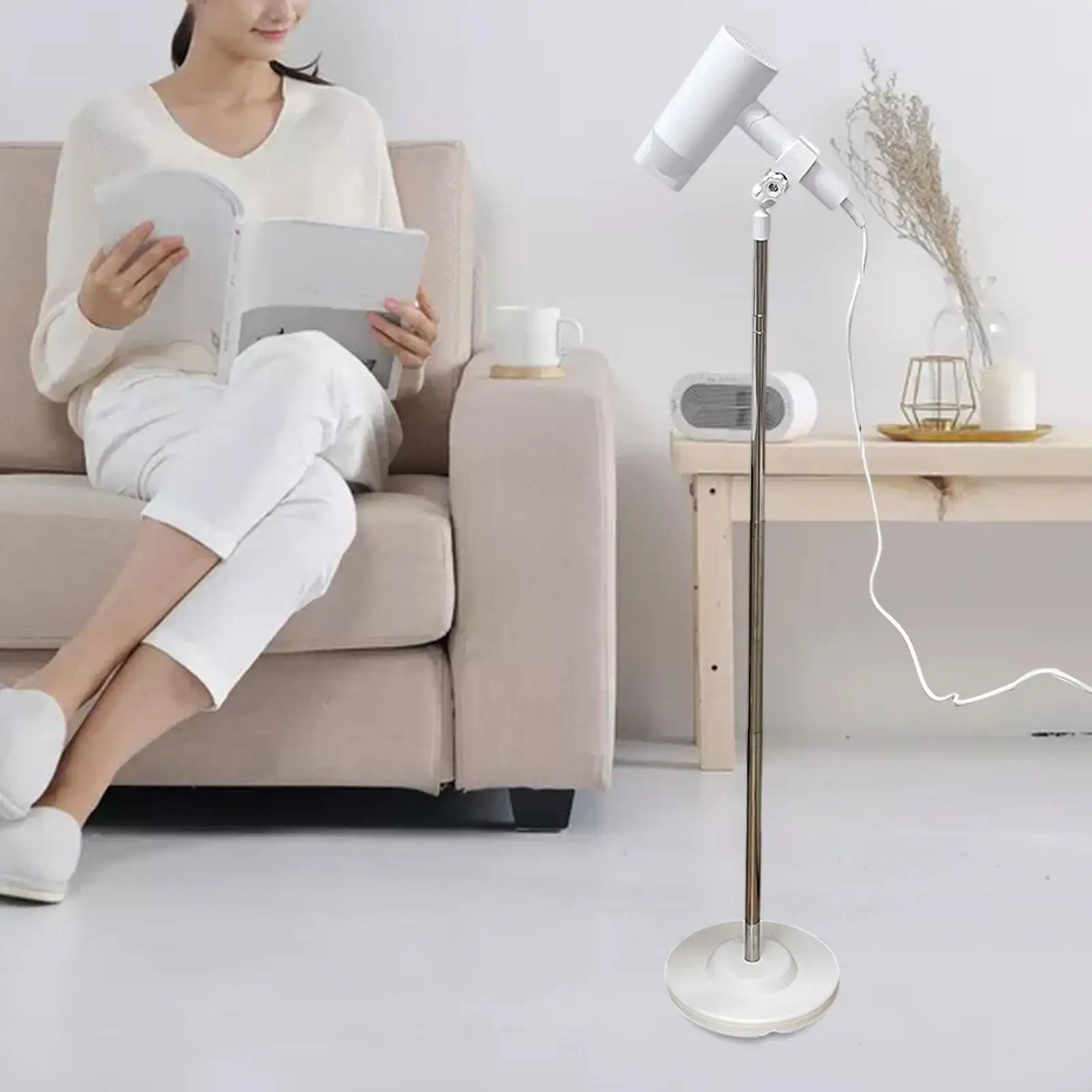 

Hair Drying Stand Floor Tabletop Standing Adjustable Height Angle Blow Pet Hair Dryer Bracket Shelf Cleaning Supply Accessories