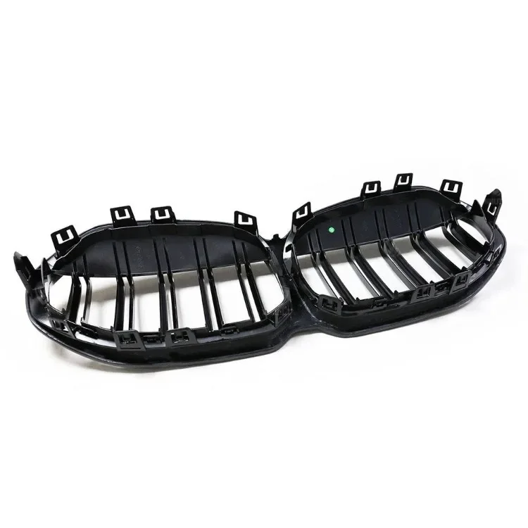 Carbon Fiber Glossy Black Double Slat Car Front Bumper Kidney Center Grill Mesh Grille for 1 Ser F40 2019+   Gril