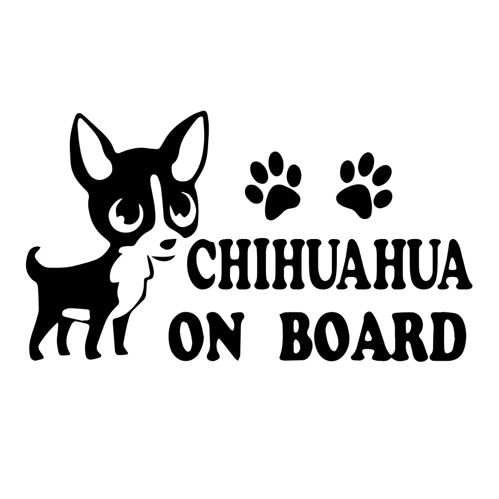 17.6X10CM Chihuahua On Board Vinyl Decal Car Sticker Dog Breed Pet Animal Window Car Body Bumper Decor Decal Stcker