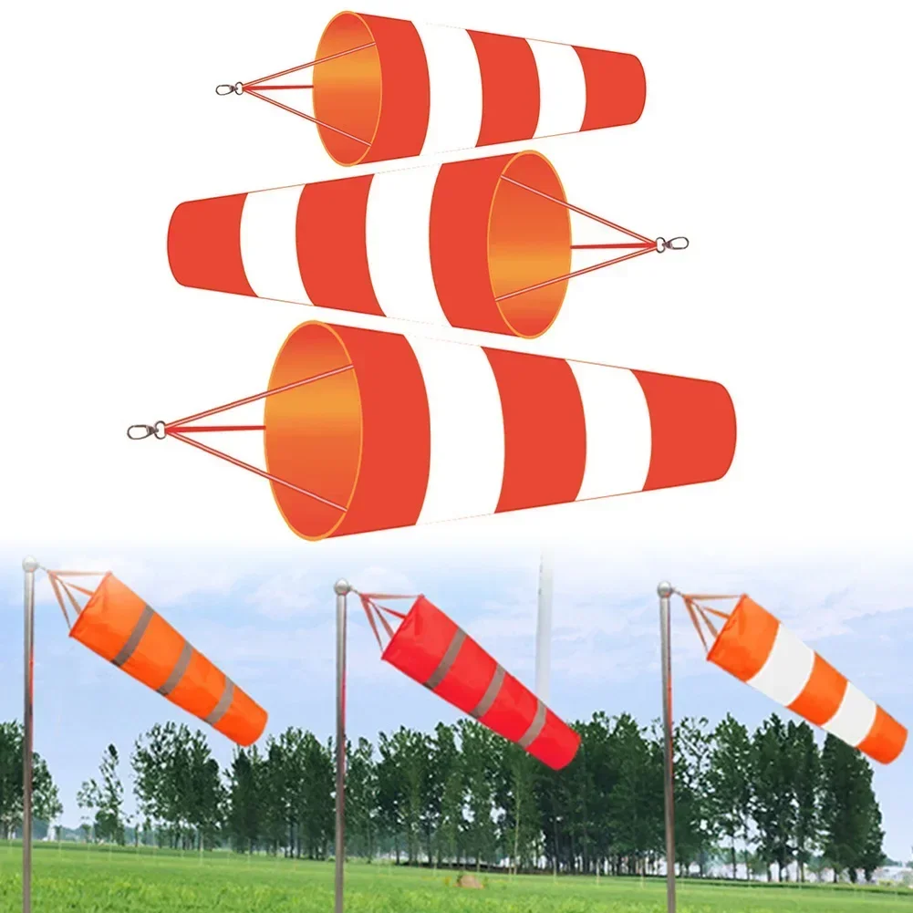 60/80/100cm Windsock Reflective Belt Outdoor Rip-Stop Wind Measurement Sock Bag Weather Vane Wind Monitoring Toy