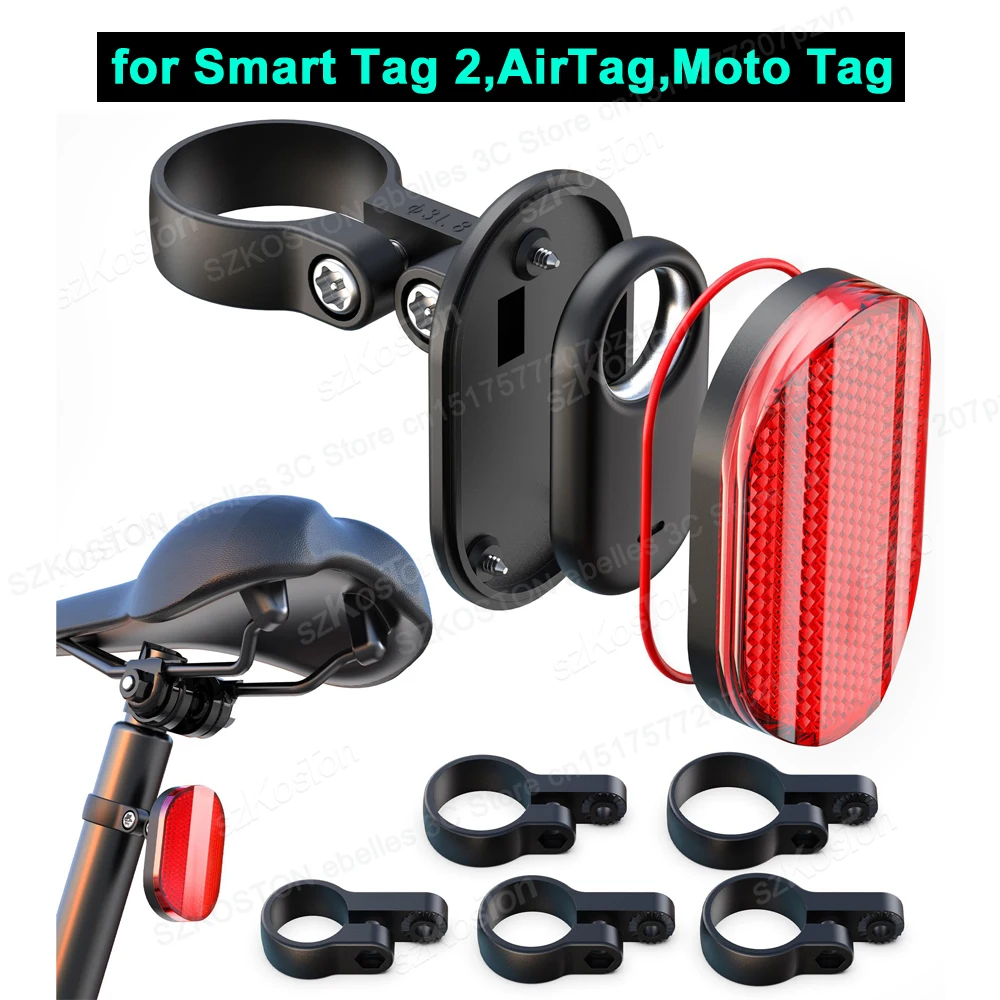 

Hidden Protective Bracket for Airtag Holder Bicycle Reflector Bike Reflective Warning Sign for Smart Tag2,Apple Air Tag,Moto Tag