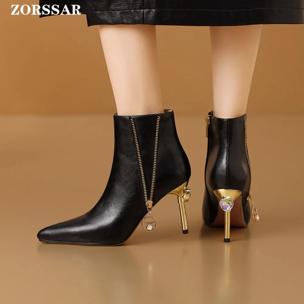Frauen Winter Stiefel Mode Ankle Boot Spitz Dünne Heels Stiefel Herbst Stiletto Stiefel High Heels Damen Pumps Schuhe 2025