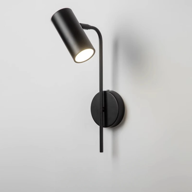 

Вращающийся настенный светильник для спальни отеля, железный каркас, пластиковый абажур, светодиодный светильник для чтения с переключателем, современное украшение для дома, бра, светильник