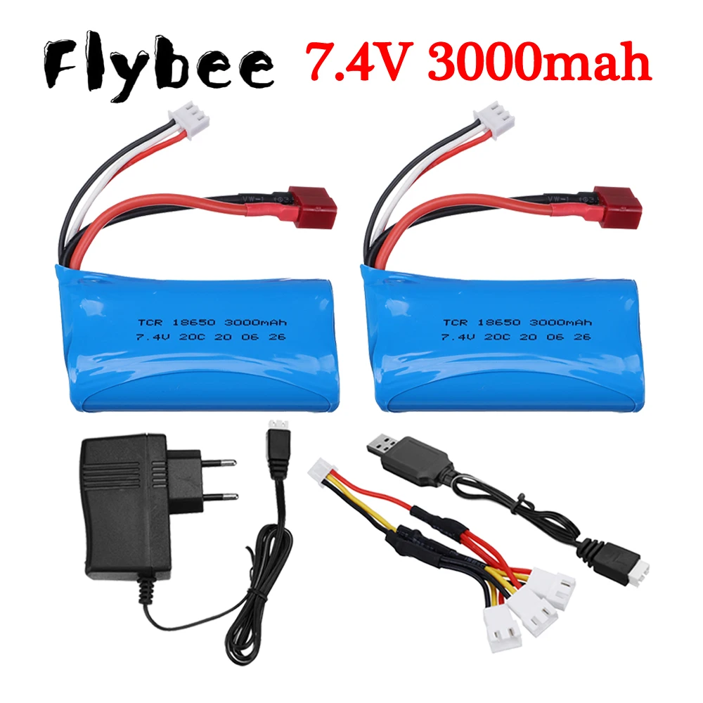 18650 7.4V 3000MAH lipo Battery 2s for Wltoys 12423/10428 /12429/12401/12402/12402A RC Car Spare Parts 7.4V 2S battery 144001