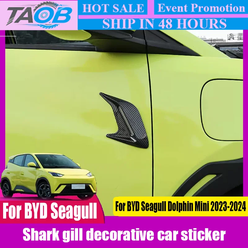 For BYD Seagull Dolphin Mini 2023 2024 Automobile Modification Simulated Shark Gill Vent Outlet Decorative Sticker Car Sticker