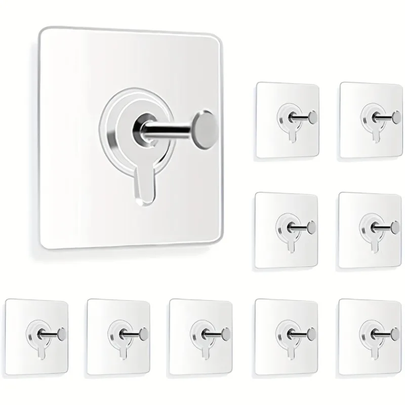 20/10/1PCS Seamless Strong Self Adhesive Hook Holder Photo Frame Picture Clock No Drill Seamless Hook Storage Hanger