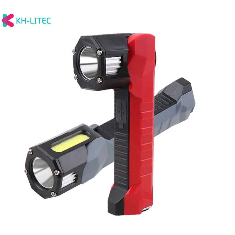 

USB Rechargeable COB Work Light Portable LED Flashlight Adjustable Waterproof Camping Lantern Magnet Design with Power Display