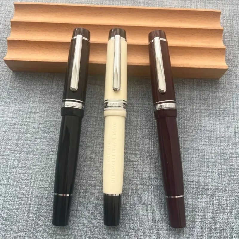 

Limited White! WingSung 930 Resin Piston Fountain Pen N0.9 Iraurita F/M/B Nib Gold/Silver Clip Business Student Writing Gift Pen