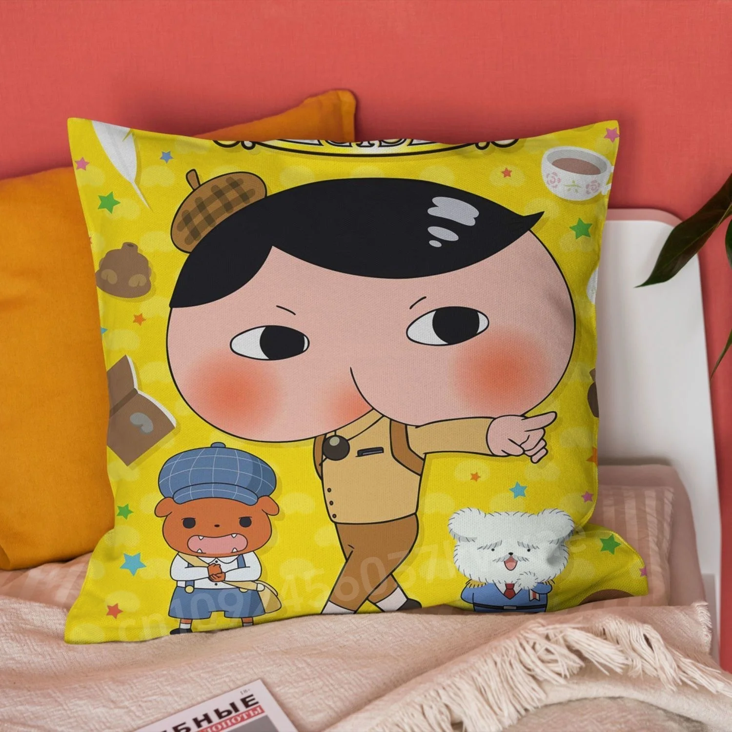 

Japanese Cartoon Butt detective print Pillow Case, Suitable For Home Decor All Year Round Pillow Case Sofas Covers pillow