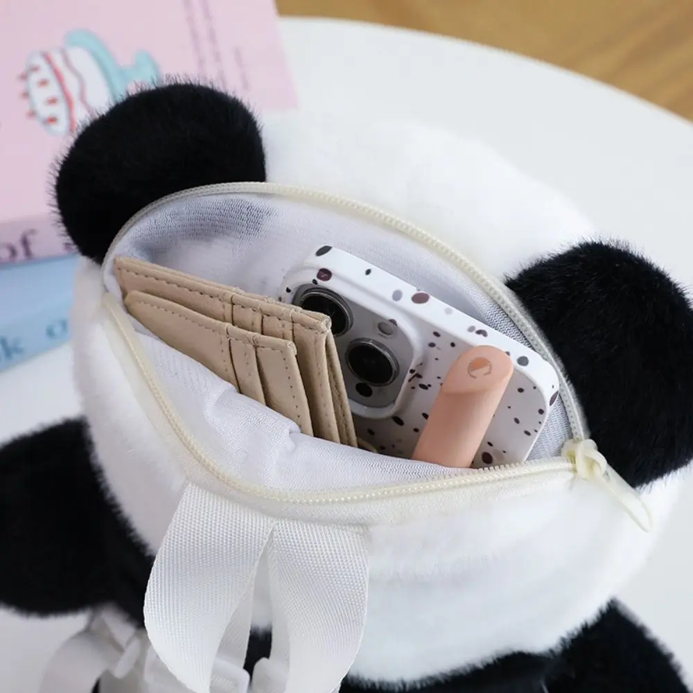 Fashion Stuffed Animals Panda Backpack Plush Toy Fluffy Plush Shoulder Bag Cute Cartoon Soft Schoolbags Coin Purse