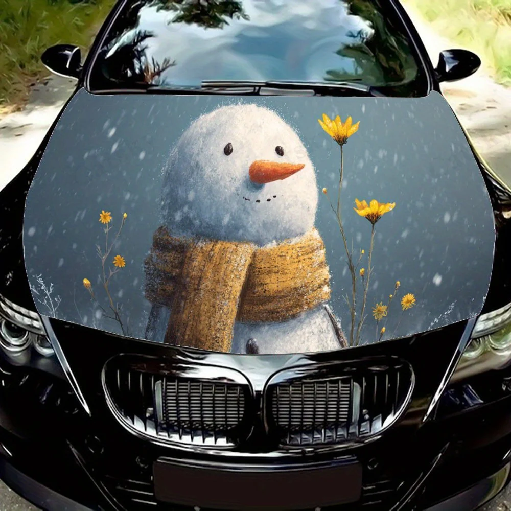 

Cute snowman print,car hood stickers,PVC waterproof Self adhesive car hood sticker,car hood decoration protection stickers,Auto