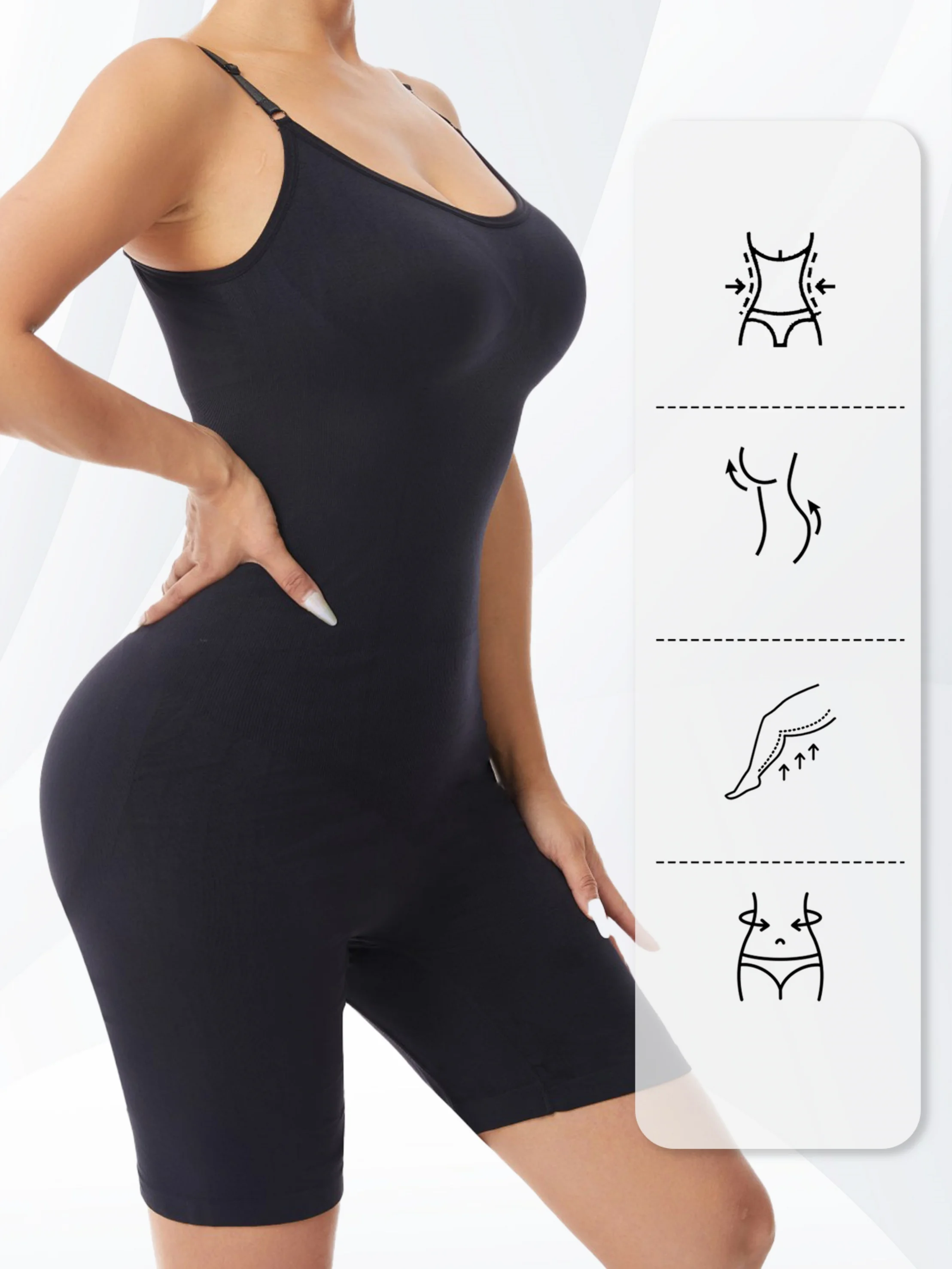 เหมาะสําหรับผู้หญิงจั๊มสูทปรับรูปร่างทุกวันชุดจั๊มสูทน้ําหนักเบาและยกกระชับเสื้อผ้า