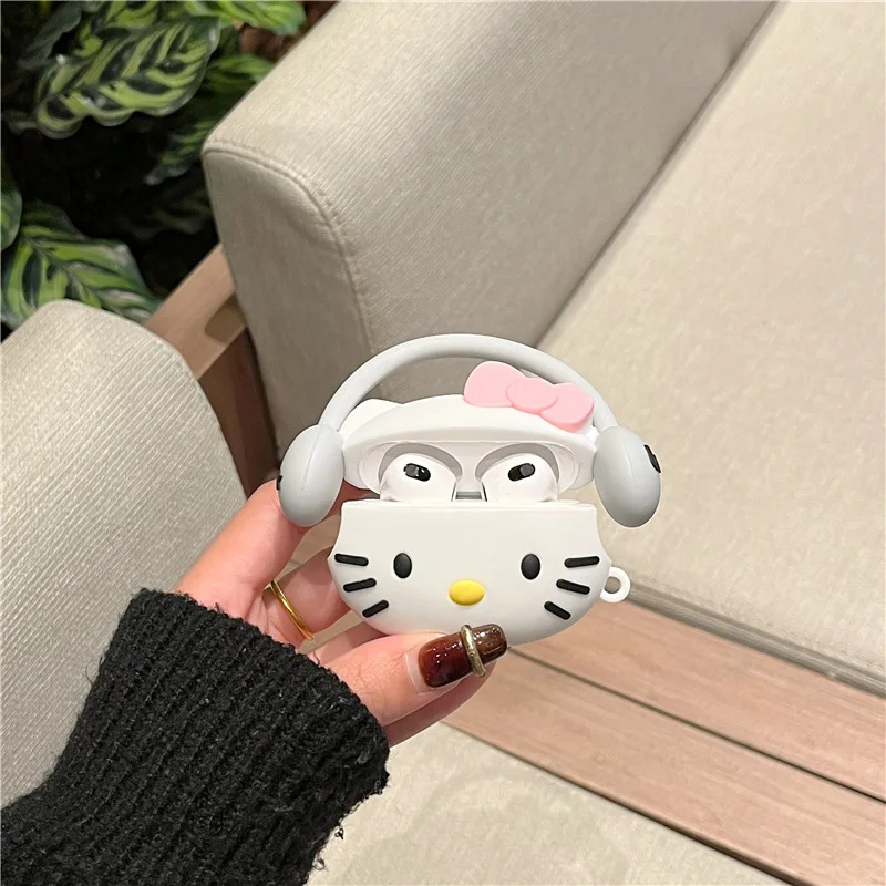 Cartoon Hello Kitty Case for Apple Airpods 1 2 3 Case for AirPods Pro Pro2 Cover with Hook Earphone Accessories Headphone Box