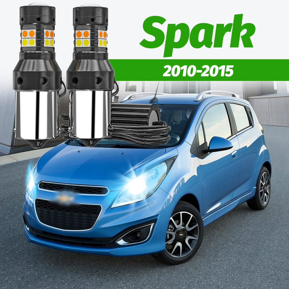 

2pcs Dual Mode Turn Signal+Daytime Running Light Accessories LED DRL For Chevrolet Spark 2010-2015 2011 2012 2013 2014