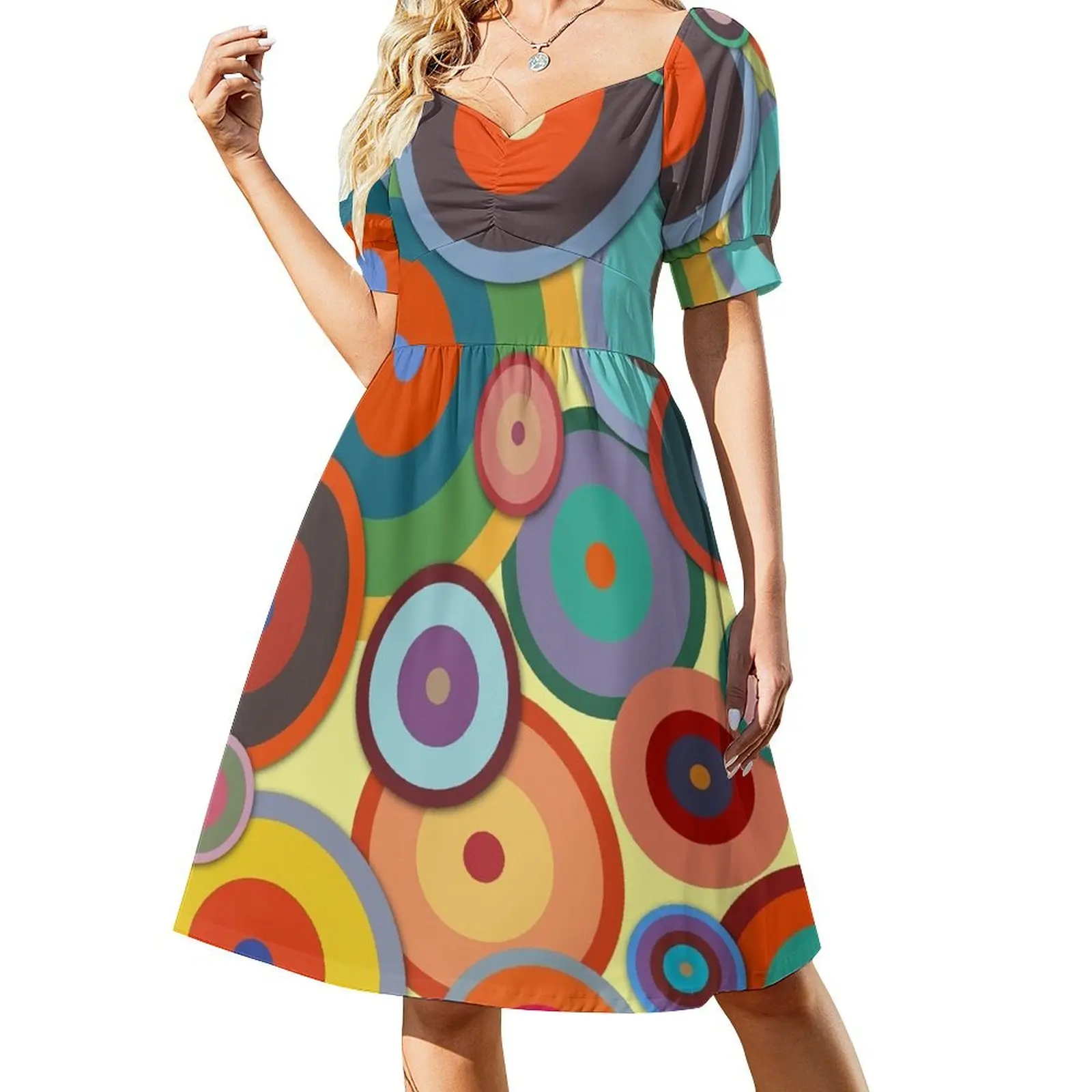 Kandinsky #3 Short Sleeved Dress women's summer dress 2025 dress for women Women's summer dresses