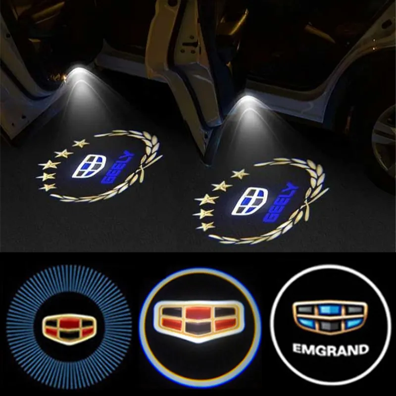 Светодиодная лампа-проектор для двери автомобиля CK Atlas FY11 Binyue GX2 Binray GX3 Xinyue Emgrand EC7 EC8 Coolray GC6