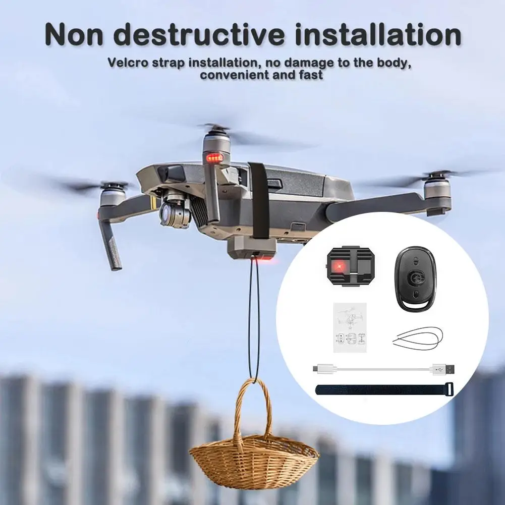 Drone Airdrop For Mini3/mini3pro/mavic Mini Drone General Aircraft Accessories  Thrower 2 In 1 Strobe Light Thrower