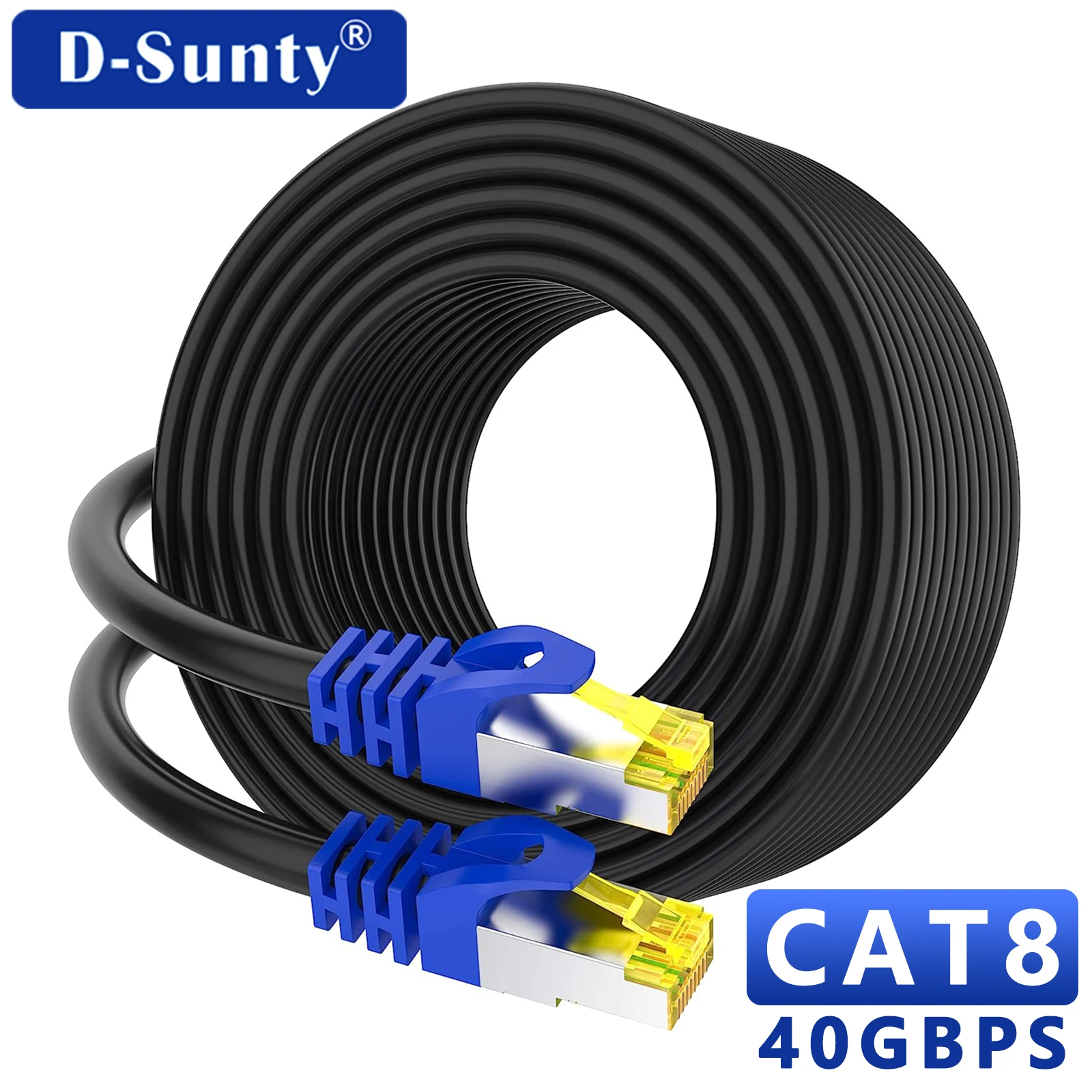 Cat 8 Ethernet Cable Outdoor&Indoor Cable 40Gbps 2000MHz SSTP RJ45 High Speed Internet Network Patch Cord Cable Ethernet Cat8 