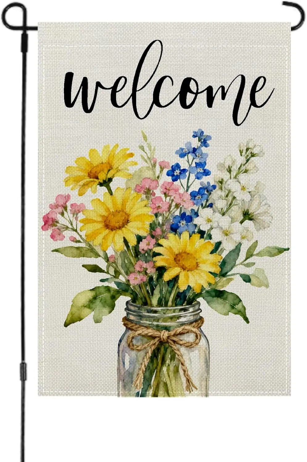 Spring Floral Welcome Garden Flag Double Sided 12x18 Inch for Outside, Farmhouse Yard & Porch Decor for Spring Holiday XXP E SSL