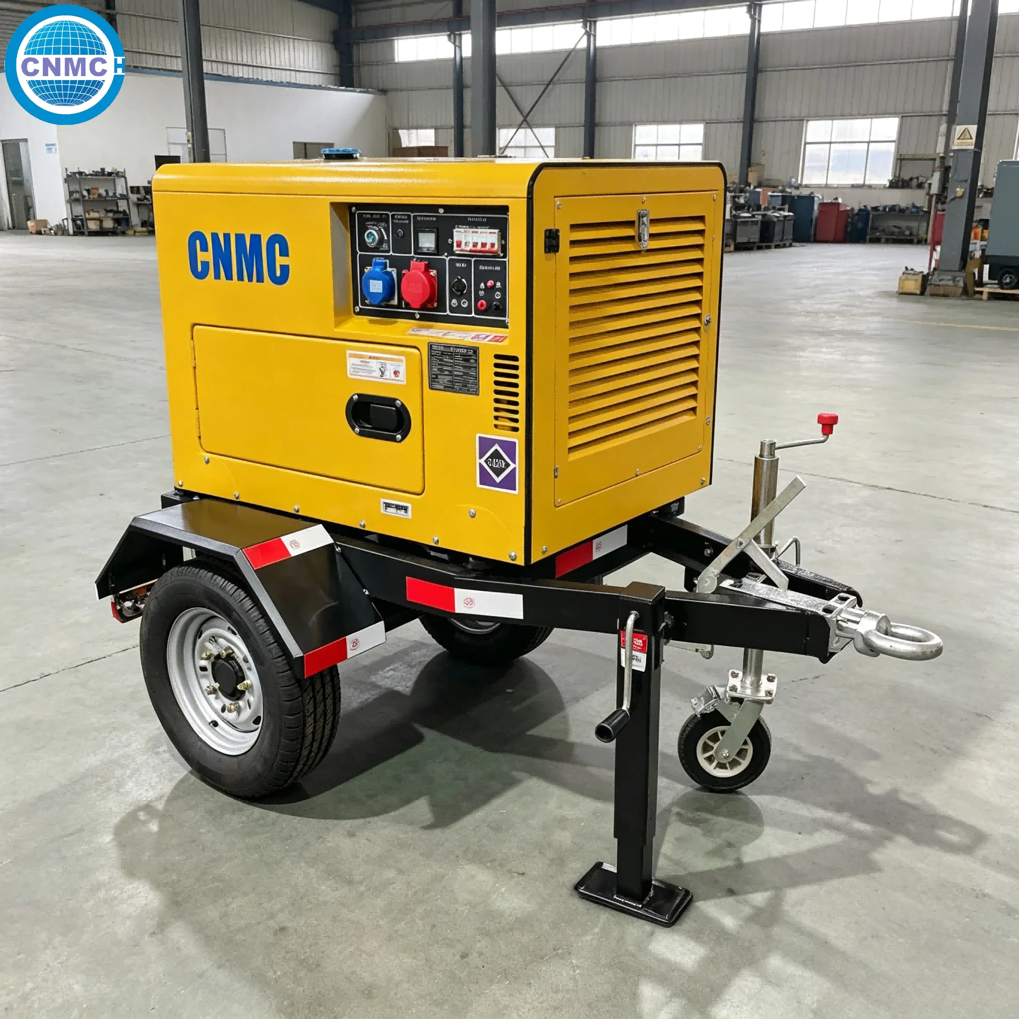 Fuel Economy 6KW 7.5KW 9KW Trailer Type Silent Diesel Generators 110V 220V 380V Electricity Generator CE Certified Made In China