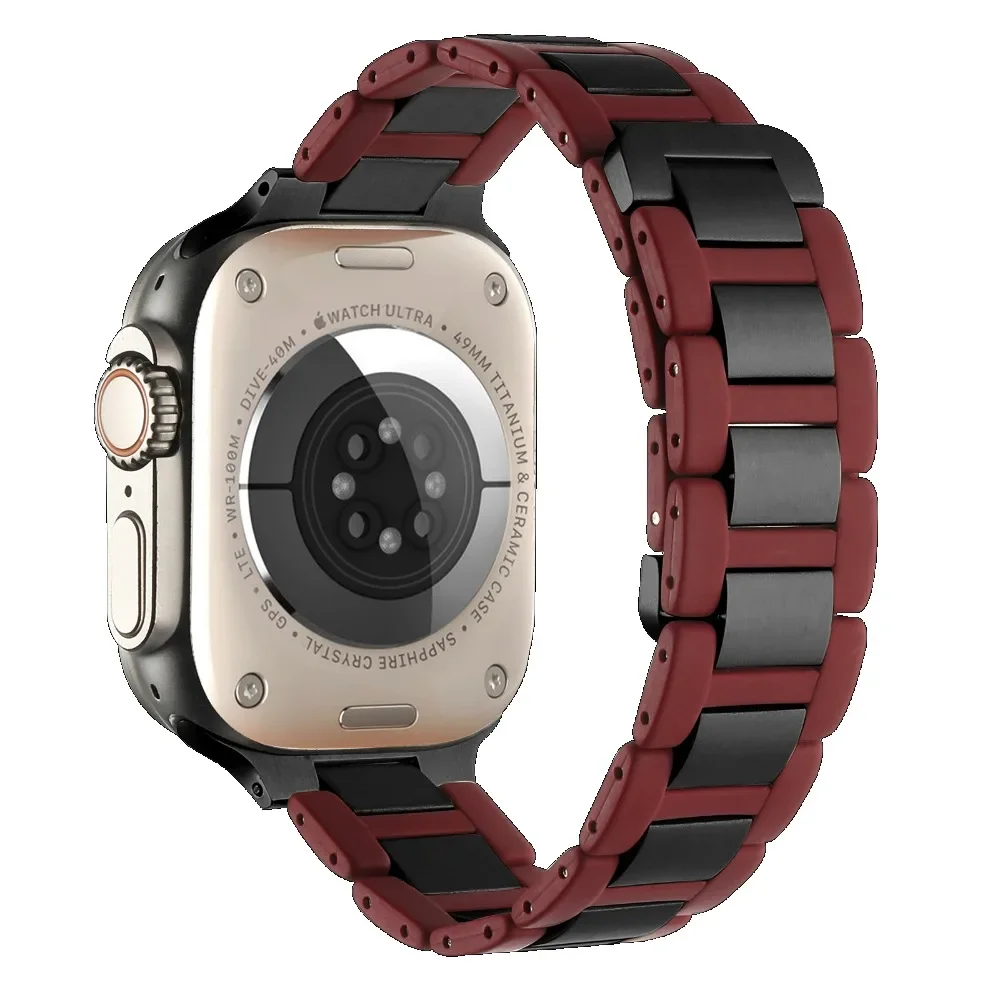 Magnetic Stainless Steel Strap for Apple Watch Band Ultra 49mm 45mm 44mm 42mm 38 40 41mm Silicone Bracelet iWatch 9 8 7 6 5 3 SE